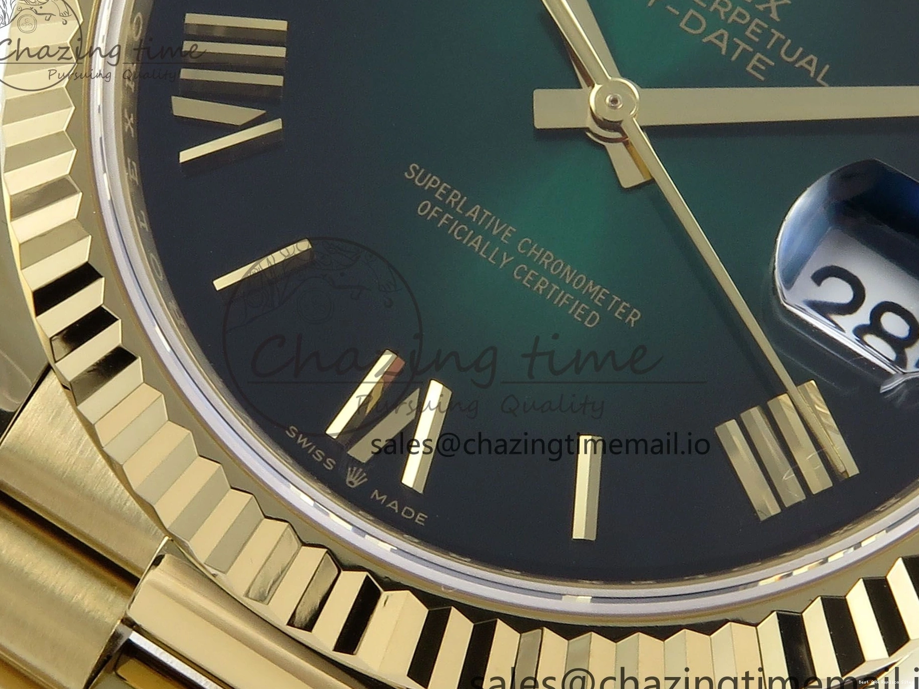 Best AAA Replica Sites Green Weight) 803 1:1 on Edition Effortless Bracelet 228238 (Gain Ombre Date President Noob Day 40 YG A2836 Roman Dial Best 1226